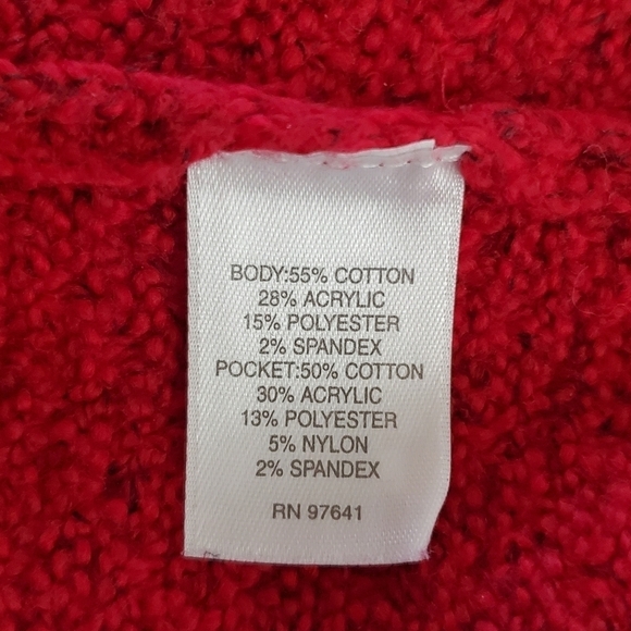 J. Jill Long Sleeve Knit Cardigan Size L Long Line Cozy Red Sweater with Pockets - Picture 11 of 13